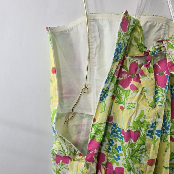 Lilly Pulitzer Franco Blue Eyed Girl Tie Back Strapless Multicolor Floral Dress - Picture 9 of 16
